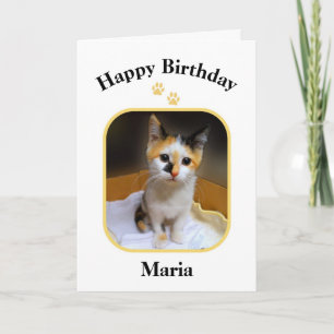 Maria Calico Kitten Happy Birthday Kaart