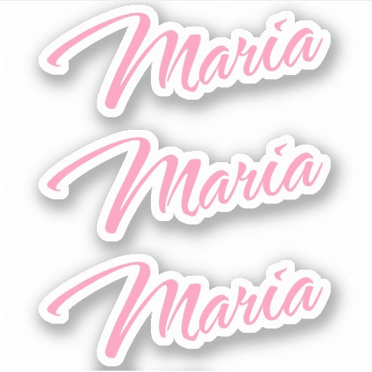 Maria Decoratieve Naam in Roze x3 Sticker (Voorkant)