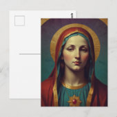 Maria devotionele Rooms-Katholieke Heilige Kaart (Voorkant / Achterkant)