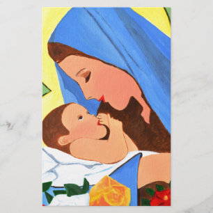 Maria en baby Jesus Briefpapier