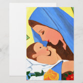 Maria en baby Jesus Briefpapier (Voorkant / Achterkant)