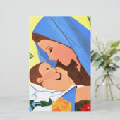 Maria en baby Jesus Briefpapier (Staand voorkant)