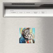Maria en Baby Jesus Katten Magneet (Insitu (Vaatwasser))