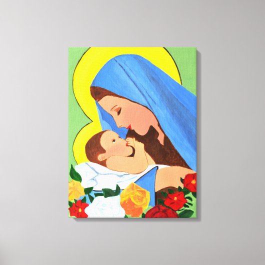 Maria en baby Jezus canvas kunst (Voorkant)