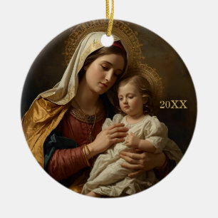 Maria en Baby Jezus Kerst Ornamenten