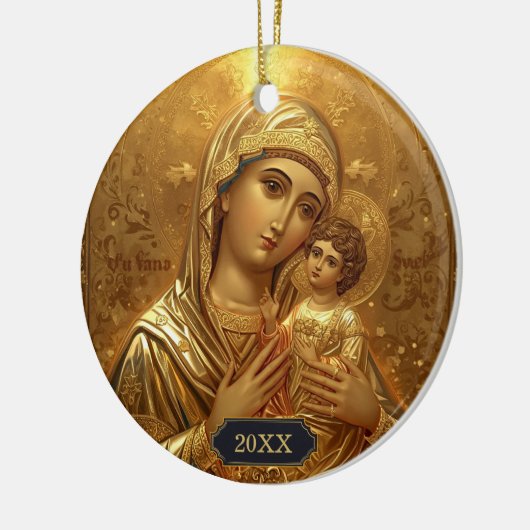 Maria en Baby Jezus Kerst Ornamenten (Links)