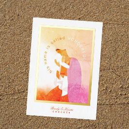 Maria en Baby Jezus Kerstmis Folie Feestdagenkaart