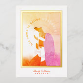 Maria en Baby Jezus Kerstmis Folie Feestdagenkaart (Voorkant)