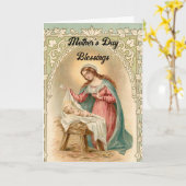  Maria en Baby Jezus Wenskaart Kaart (Gele Bloem)