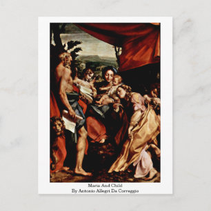 Maria en Child door Antonio Allegri Da Correggio Briefkaart