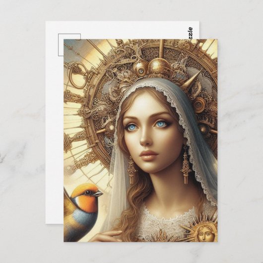 Maria en de vogel briefkaart (Voorkant / Achterkant)