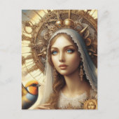 Maria en de vogel briefkaart (Voorkant)