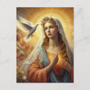 Maria en de witte duif briefkaart