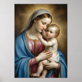 Maria en het kindje Jezus Poster (Voorkant)