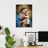 Maria en het kindje Jezus Poster (Thuiskantoor)