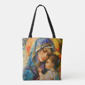 Maria en Jezus Expressionisme Tote Bag (Achterkant)