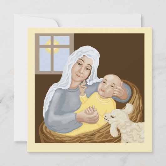 Maria en Jezus Feestdagenkaart (Voorkant)