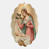 Maria en Jezus Kerst Ornament Kaart (Rechts)