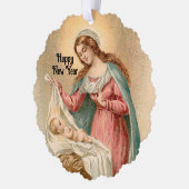 Maria en Jezus Kerst Ornament Kaart (Links)