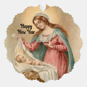 Maria en Jezus Kerst Ornament Kaart (Voorkant)