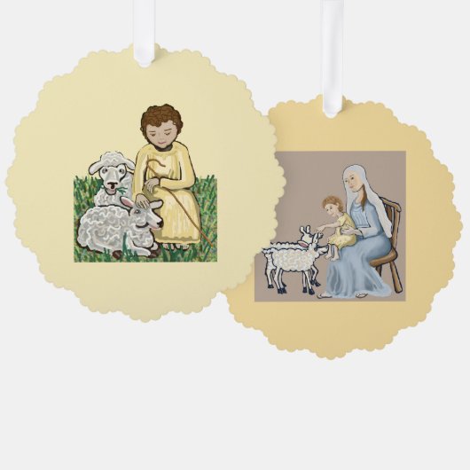 Maria en Jezus Ornament Kaart (Voorkant / Achterkant)