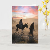 Maria en Jozef reizen naar Bethlehem Kaart (Gele Bloem)