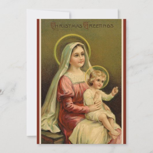 Maria en kind Jezus aangepaste kerst Feestdagenkaart (Voorkant)