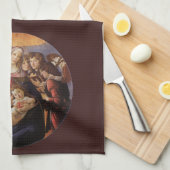 Maria en Kind met engelen van Sandro Botticelli Theedoek (Quarter Fold)