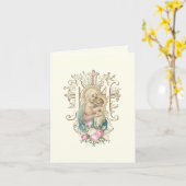 Maria en Kind Religieuze Bloemen Kaart (Gele Bloem)