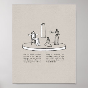 Maria en Martha met Jezus - Bijbel van het Nieuwe  Poster