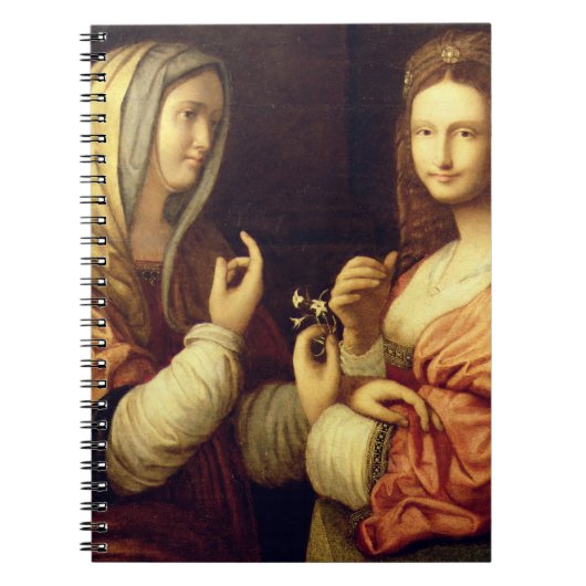 Maria en Martha (olieverf op paneel) Notitieboek (Voorkant)