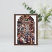 Maria Gloria met Archangel Gabriel en St. Eusebi Briefkaart (Staand voorkant)