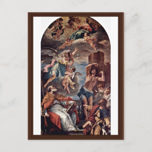 Maria Gloria met Archangel Gabriel en St. Eusebi Briefkaart