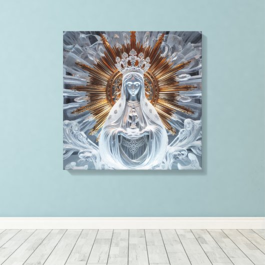 Maria - Goud en IJs 2 Canvas Afdruk (Insitu (Houten vloer))