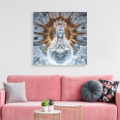 Maria - Goud en IJs 2 Canvas Afdruk (Insitu (Woonkamer))