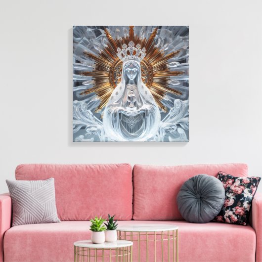 Maria - Goud en IJs 2 Canvas Afdruk (Insitu (Woonkamer))