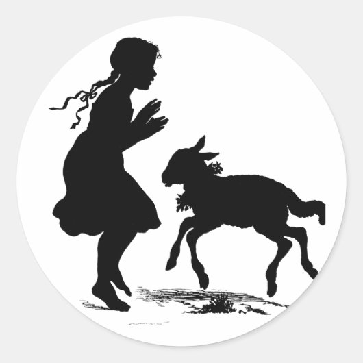 Maria had een klein lam met Pasen Ronde Sticker (Voorkant)