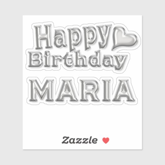 Maria Happy Birthday silver Aufkleber Sticker (Vel)
