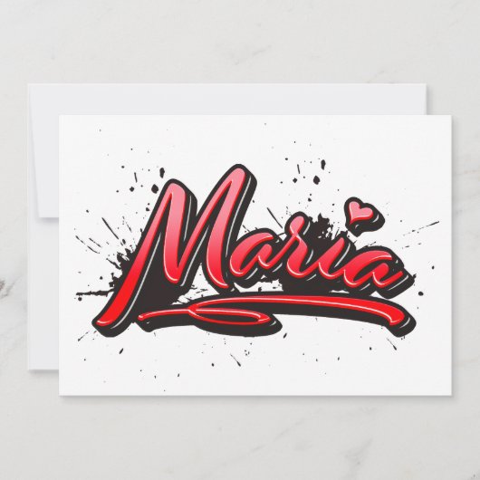 Maria Heart Splash Graffiti Karte Kaart (Voorkant)
