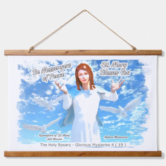 Maria-Hemelvaart naar de hemel 2 Hangend Wandkleed (Voorkant)