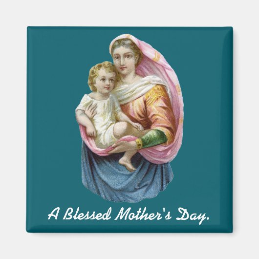 Maria houdt Jezus Moederdag magneet (Voorkant)