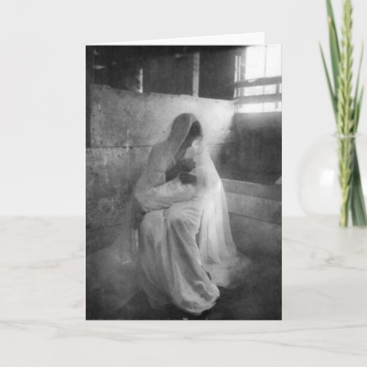 Maria houdt Jezus vast in het vaste Wenskaart Feestdagen Kaart (Voorkant)