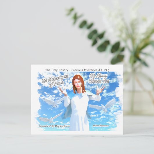 Maria in de hemel briefkaart (Staand voorkant)