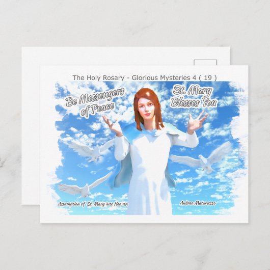 Maria in de hemel briefkaart (Voorkant / Achterkant)