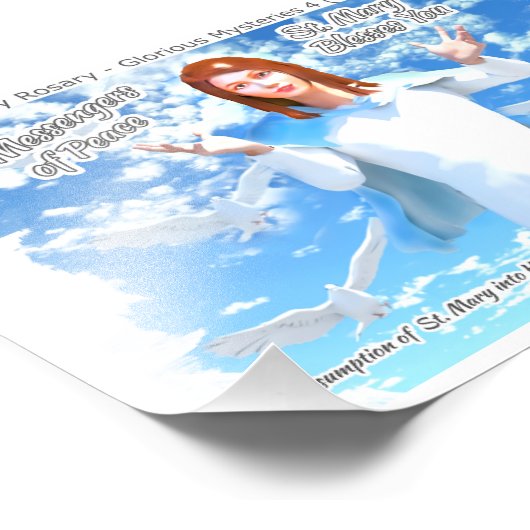 Maria in de hemel foto afdruk (Hoek)