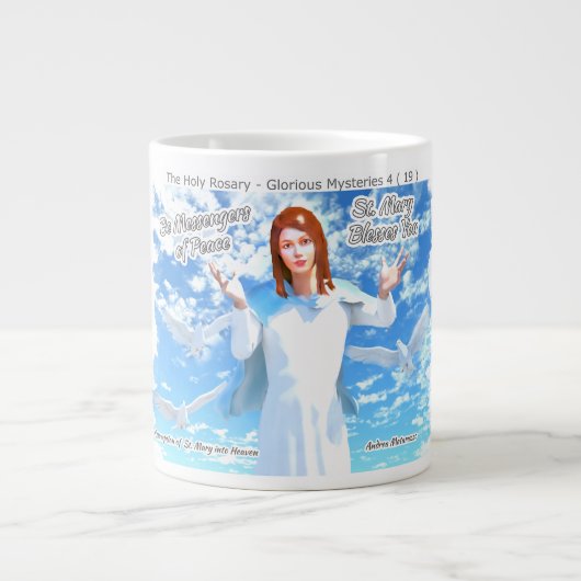 Maria in de hemel grote koffiekop (Voorkant)