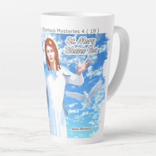 Maria in de hemel latte mok (Rechterhoek)