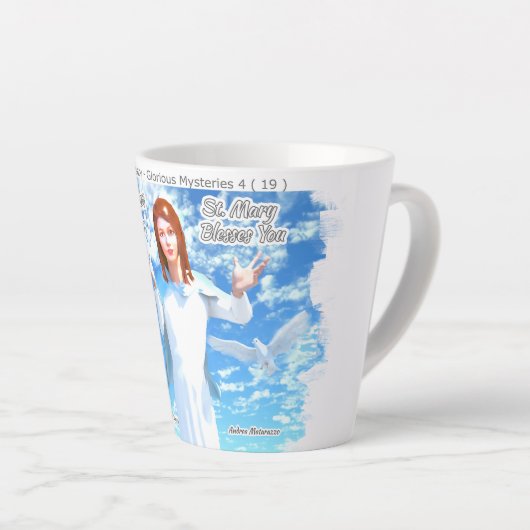 Maria in de hemel latte mok (Rechterhoek)