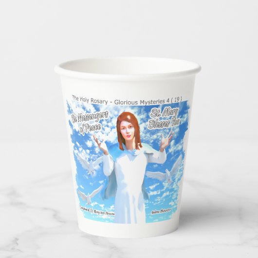 Maria in de hemel papieren bekers (Voorkant)
