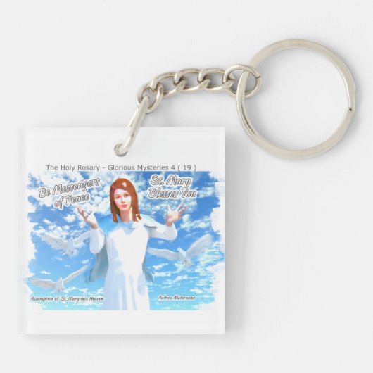 Maria in de hemel sleutelhanger (Achterkant)